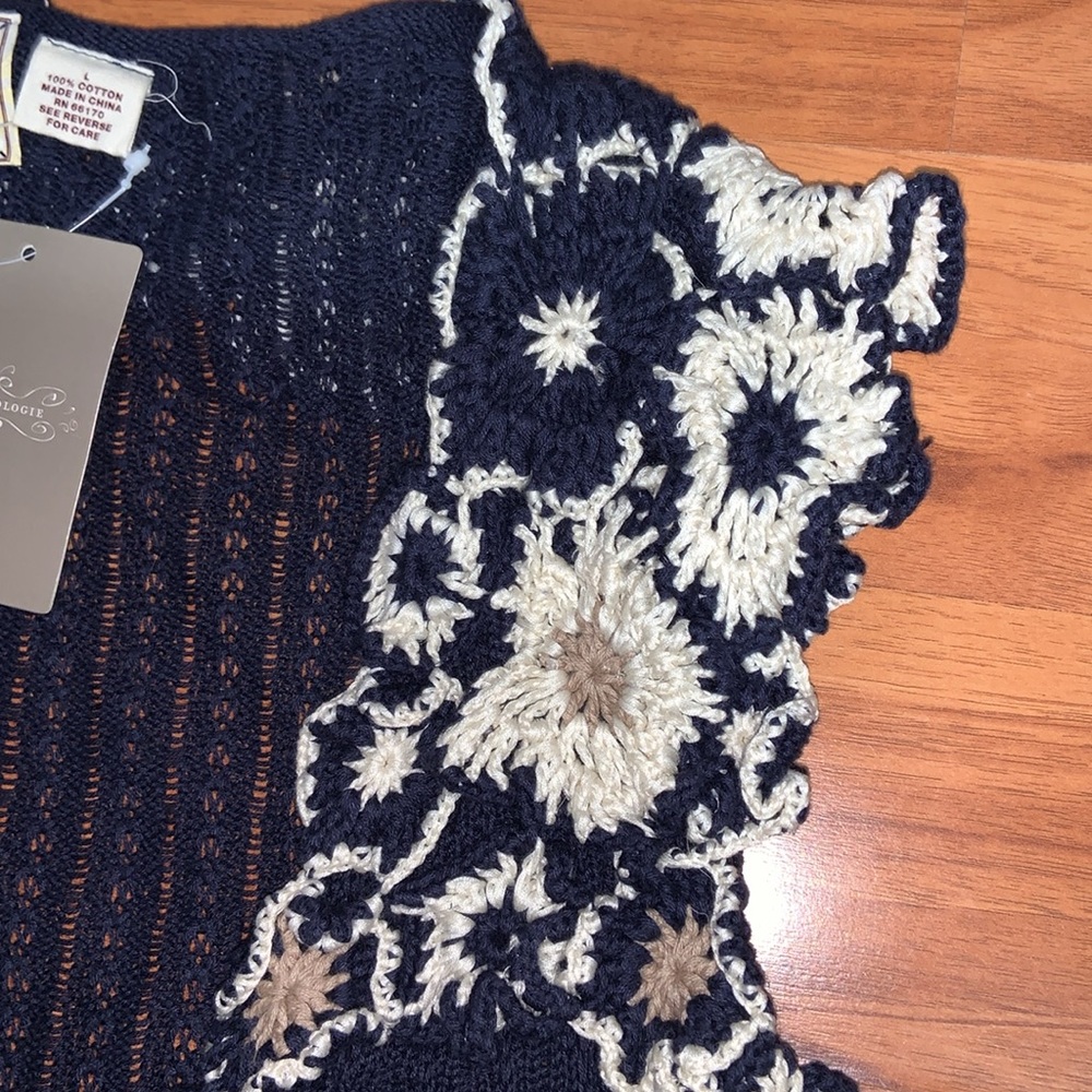 NWT Anthropologie Guinevere Crocheted Sweater Top - Picture 3 of 7